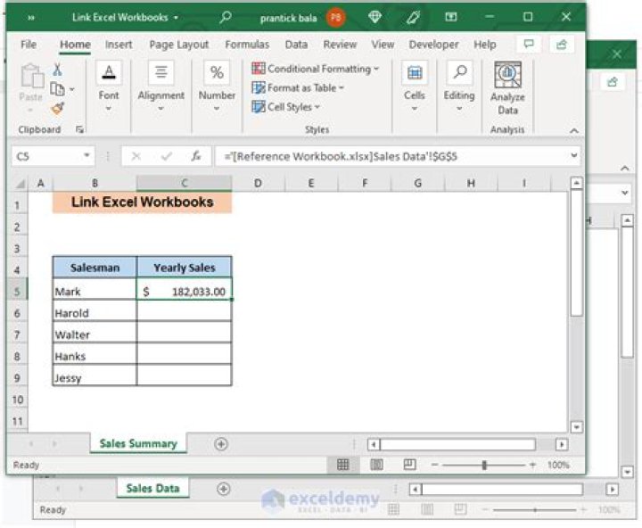 Can excel workbooks be linked?