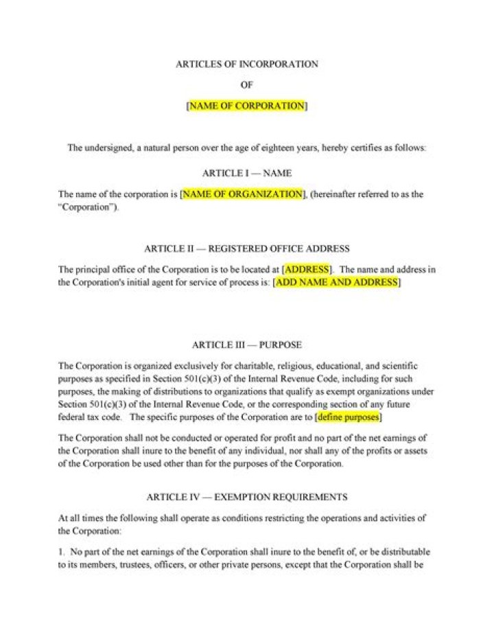 Do articles of incorporation show ownership?
