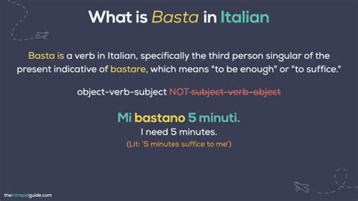 Does basta mean in italian?