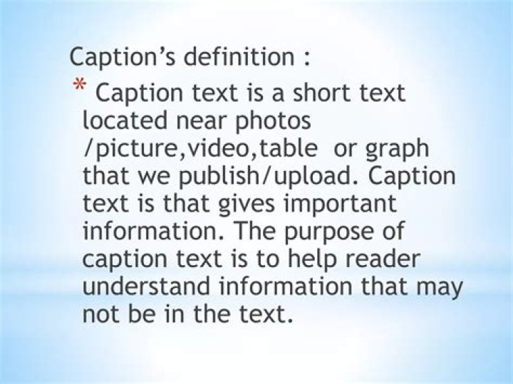 How to write caption?