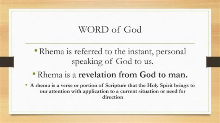 In the bible what is the rhema word?
