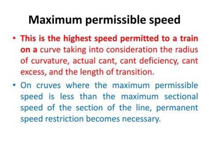 On maximum permissible speed?