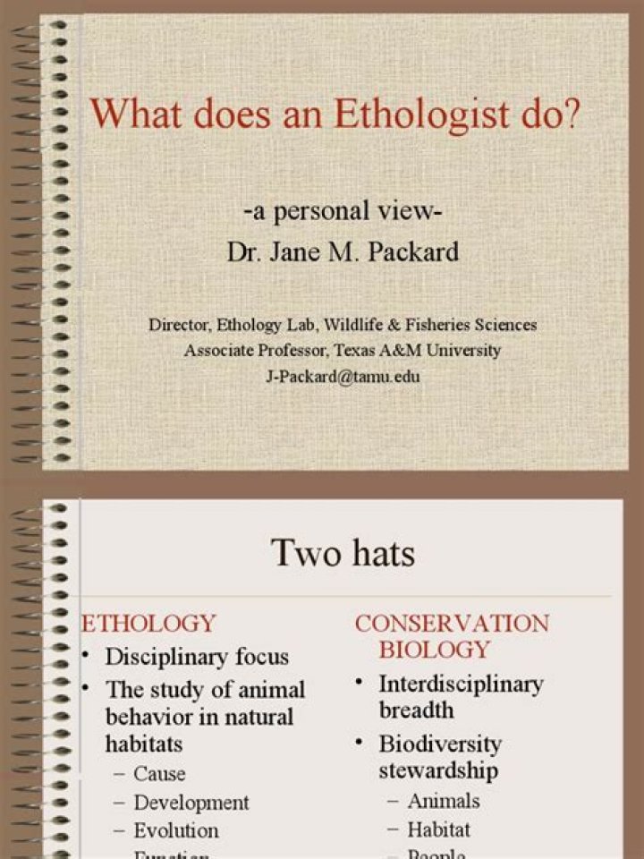 What does ethologist do?