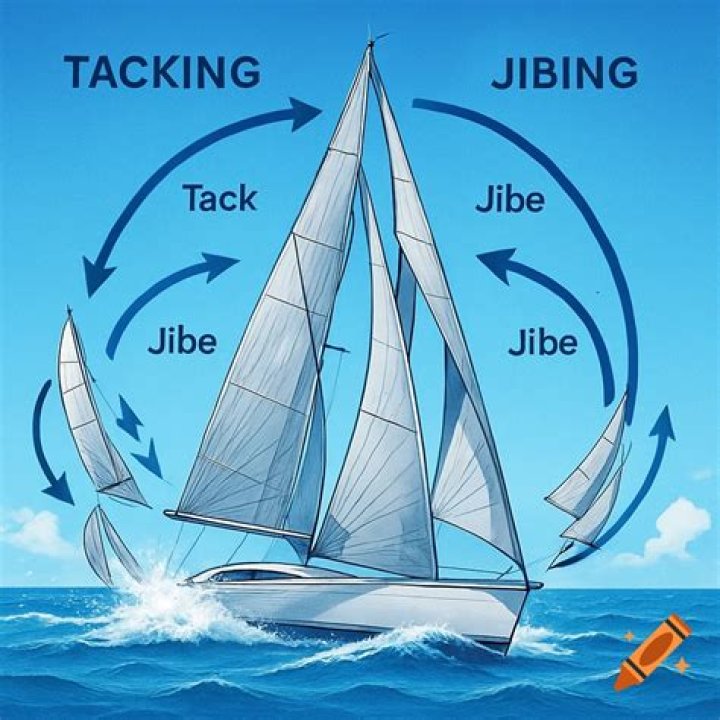 What is jibing and tacking?