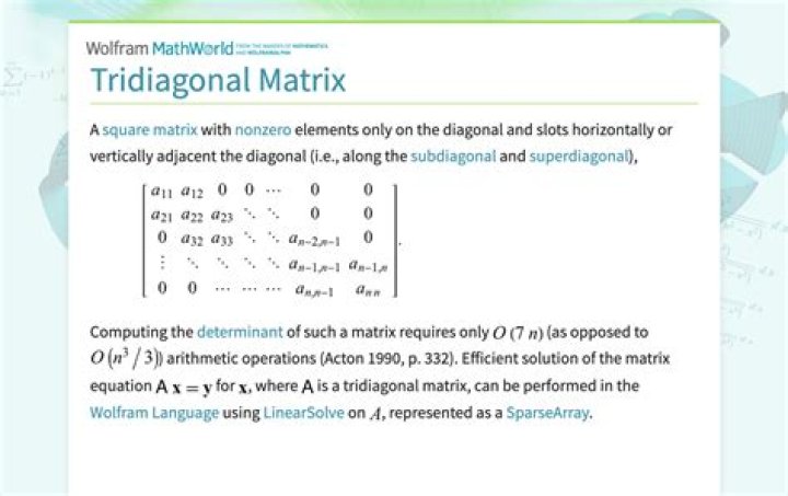 What is tridiagonal matrix?