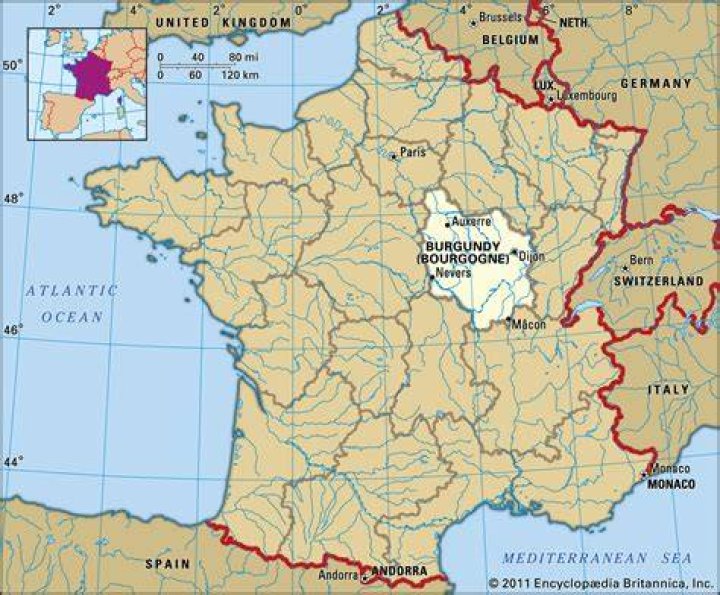 Where is burgundy located in france?