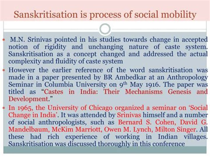 Which mobility is clearly in the process of sanskritization?