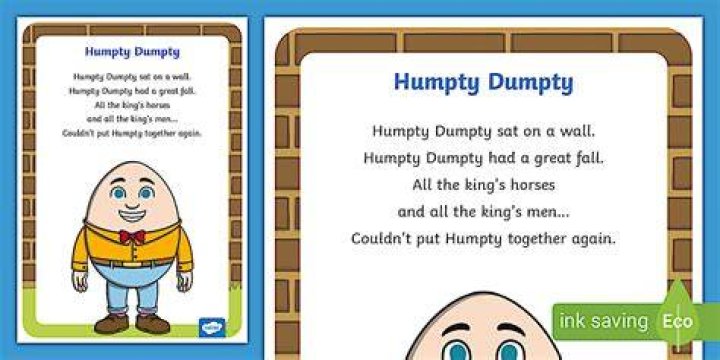 Who wrote humpty dumpty?