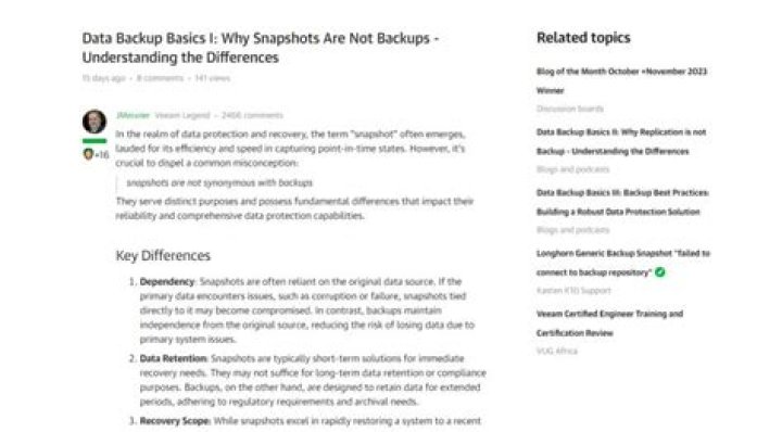 Why snapshots are not backups?